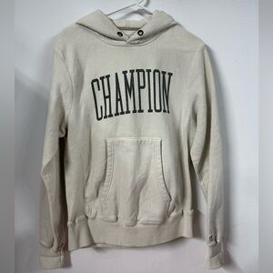 Todd Snyder Champion Logo Pullover Hoodie Sweatshirt Cream Size Medium